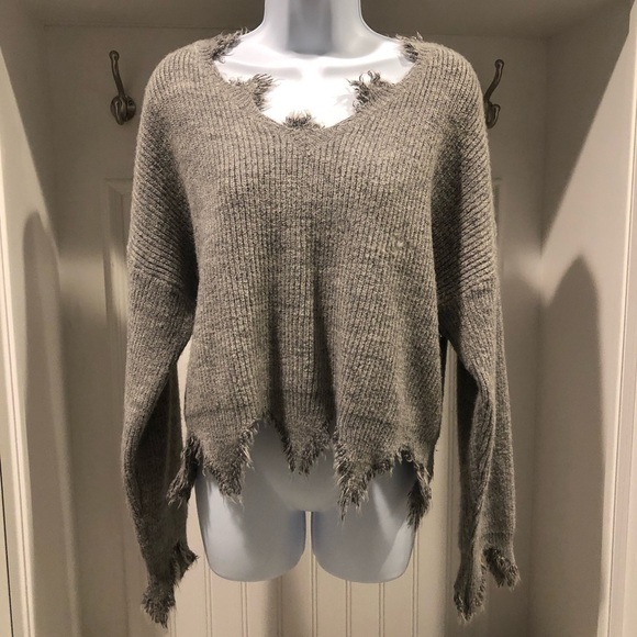 Gray V-Neck Sweater - Dance & Marvel - Picture 2 of 7